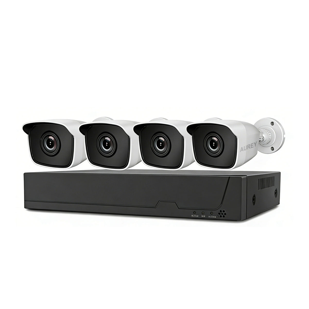 AUREY 4-Channel Wired Security Camera System, Compact Outdoor CCTV Kit with DVR, Night Vision & Remote Viewing, Hard Drive Not Included