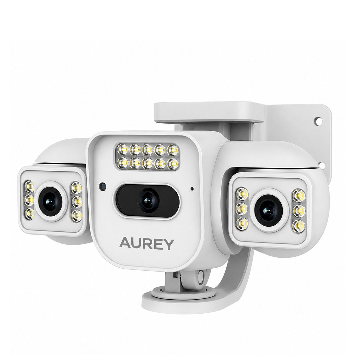 AUREY Multi-Lens PTZ Outdoor Security Camera with Night Vision, Motion Detection & Two-Way Audio