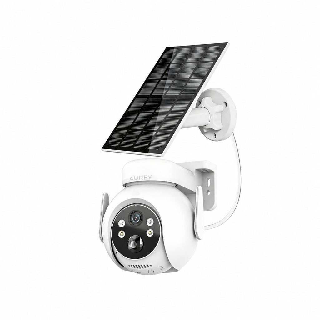 Aurey Solar 4G PTZ Security Camera, 2MP Outdoor Camera with Color Night Vision, Two-Way Audio & IP66 Waterproof