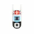 Dual-Lens WiFi 4MP  PTZ Security Camera with Siren Alarm Light, Outdoor Camera with Night Vision & Two-Way Audio