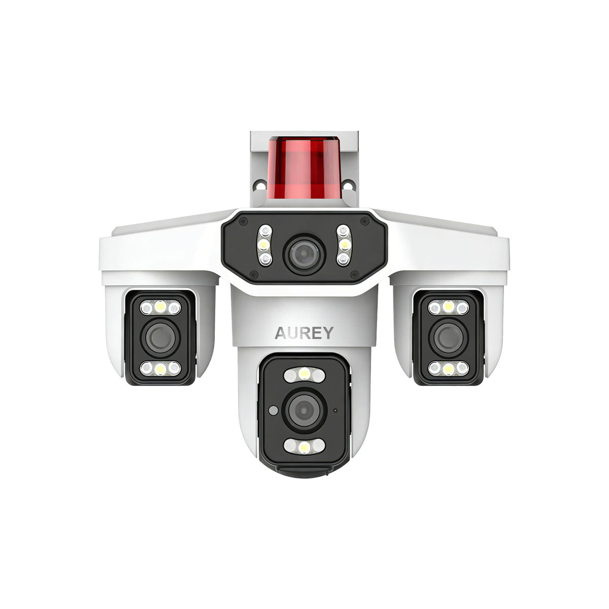 AUREY Multi-Lens WiFi PTZ Security Camera with Siren Alarm, Night Vision, Motion Detection & Two-Way Audio
