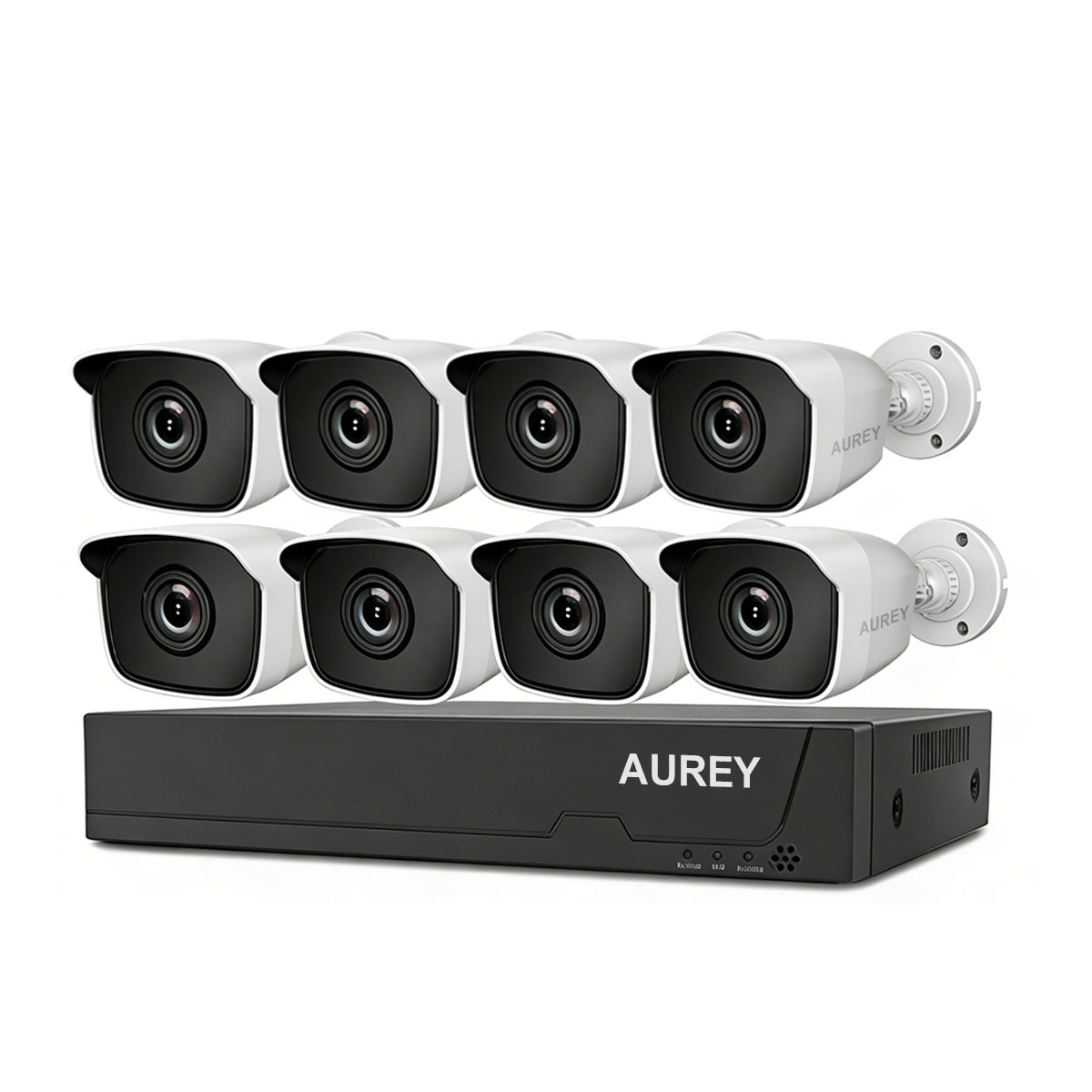 AUREY 8-Channel Compact Wired Security Camera System, Outdoor CCTV Kit with DVR, Night Vision & Remote Viewing, Hard Drive Not Included