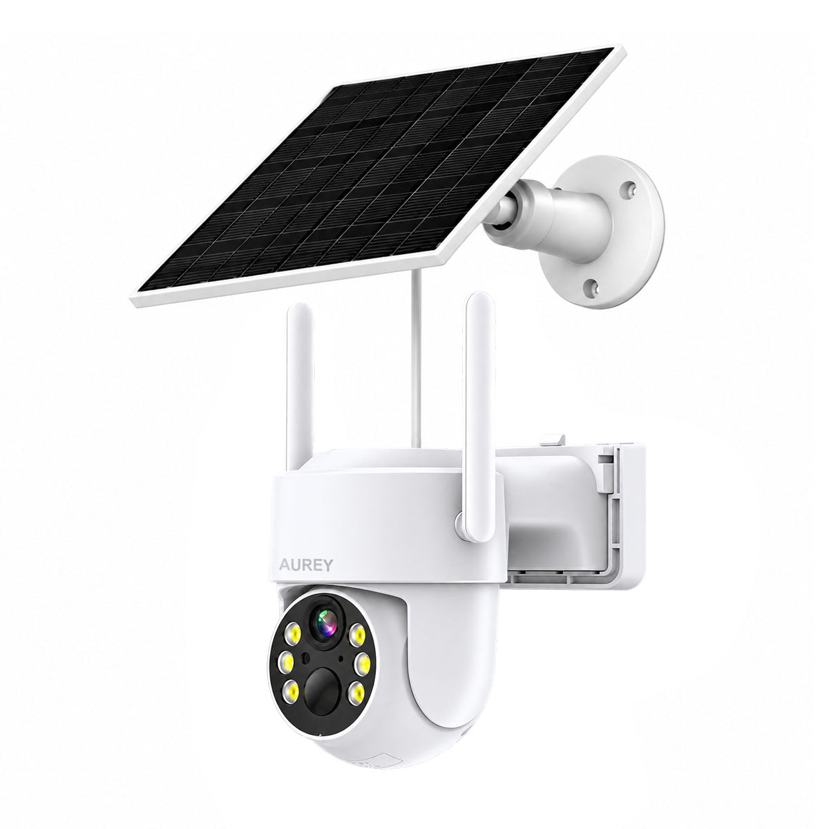 AUREY WiFi 5MP Solar Security Camera, Outdoor PTZ CCTV Camera with Solar Panel & Remote App Viewing