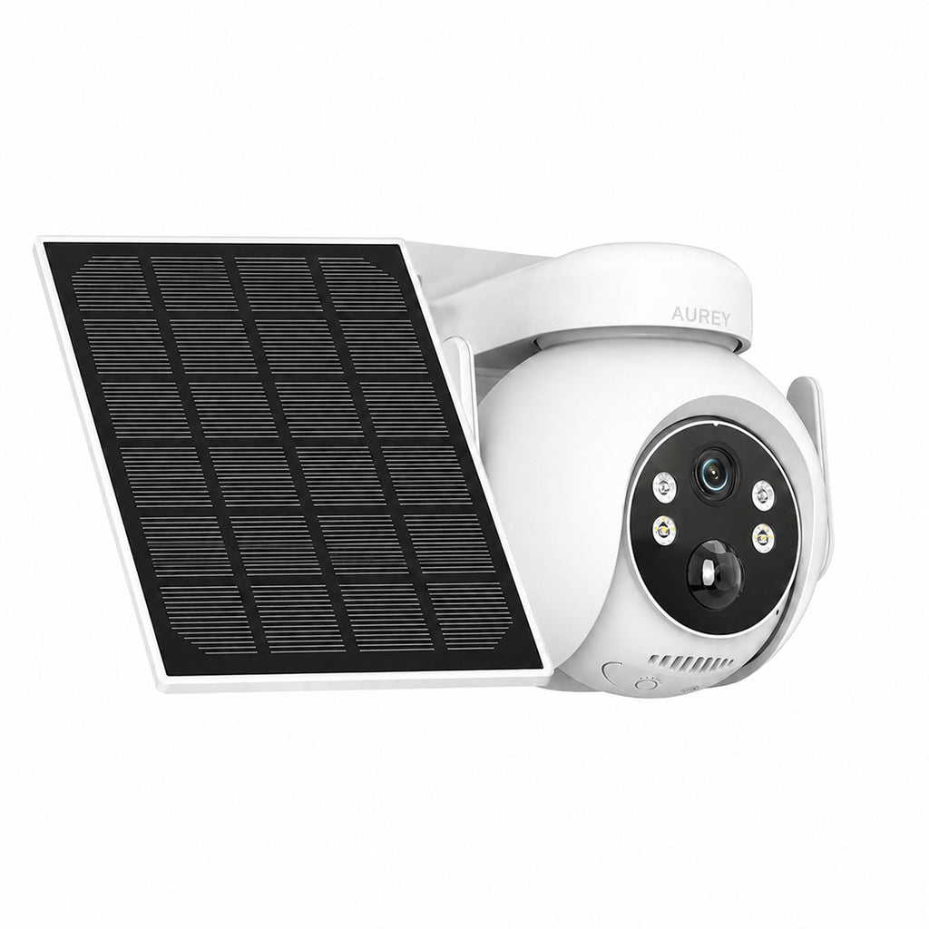 Aurey Solar 4G PTZ Security Camera, 2MP Outdoor Camera with Color Night Vision, Two-Way Audio & IP66 Waterproof