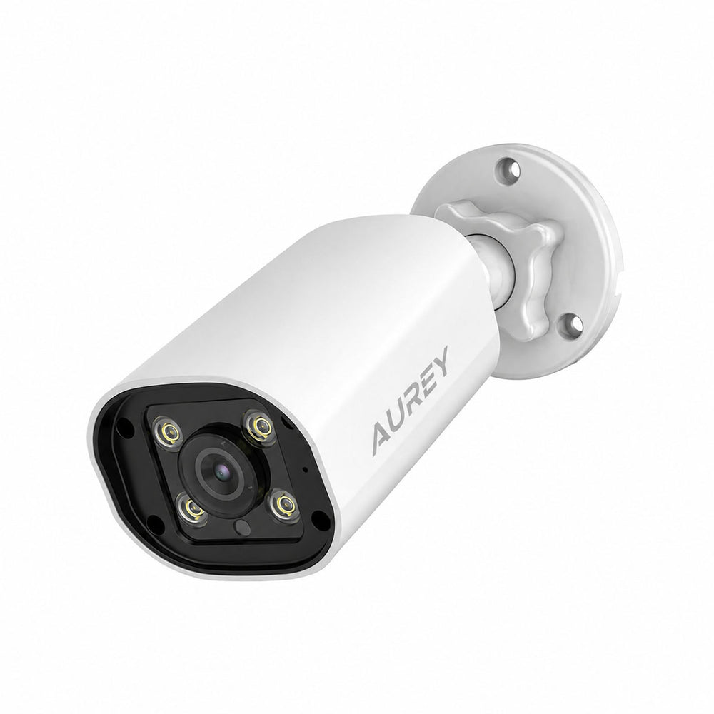 AUREY PoE Bullet Security Camera, Wired Outdoor CCTV Camera with Night Vision, Motion Detection & Remote Monitoring, Camera Only