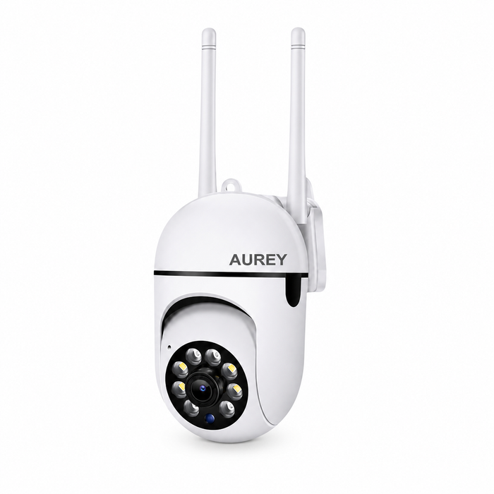 AUREY WiFi 2MP PTZ Security Camera, Outdoor CCTV Dome Camera with Night Vision, Motion Detection & Remote App Viewing