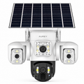 AUREY Solar 4G 6MP Triple-lens PTZ Battery Security Camera, Outdoor Camera with Night Vision, Motion Detection & Two-Way Audio