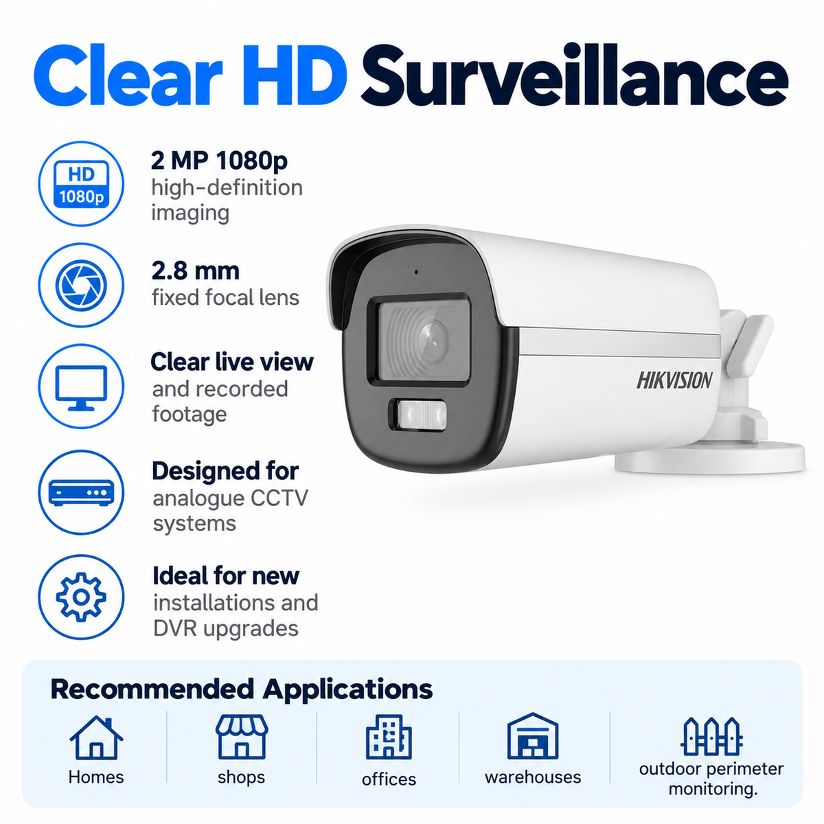 Hikvision DS-2CE12DF0T-LFS Analog Bullet Camera