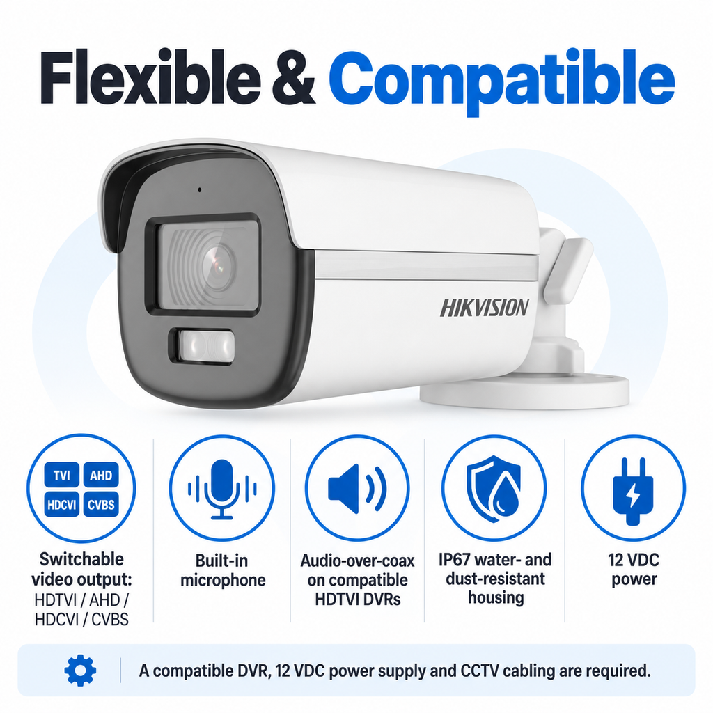Hikvision DS-2CE12DF0T-LFS Analog Bullet Camera