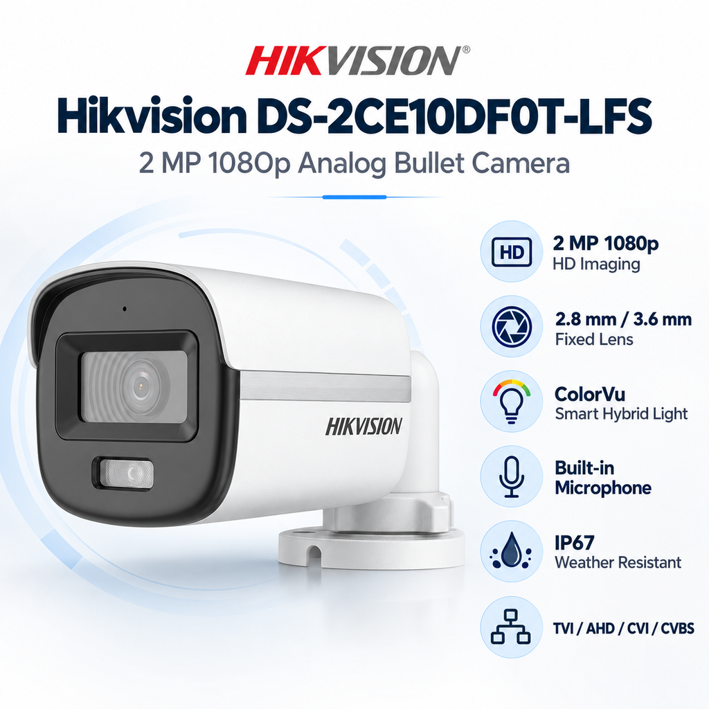 Hikvision DS-2CE10DF0T-LFS Analog Bullet Camera
