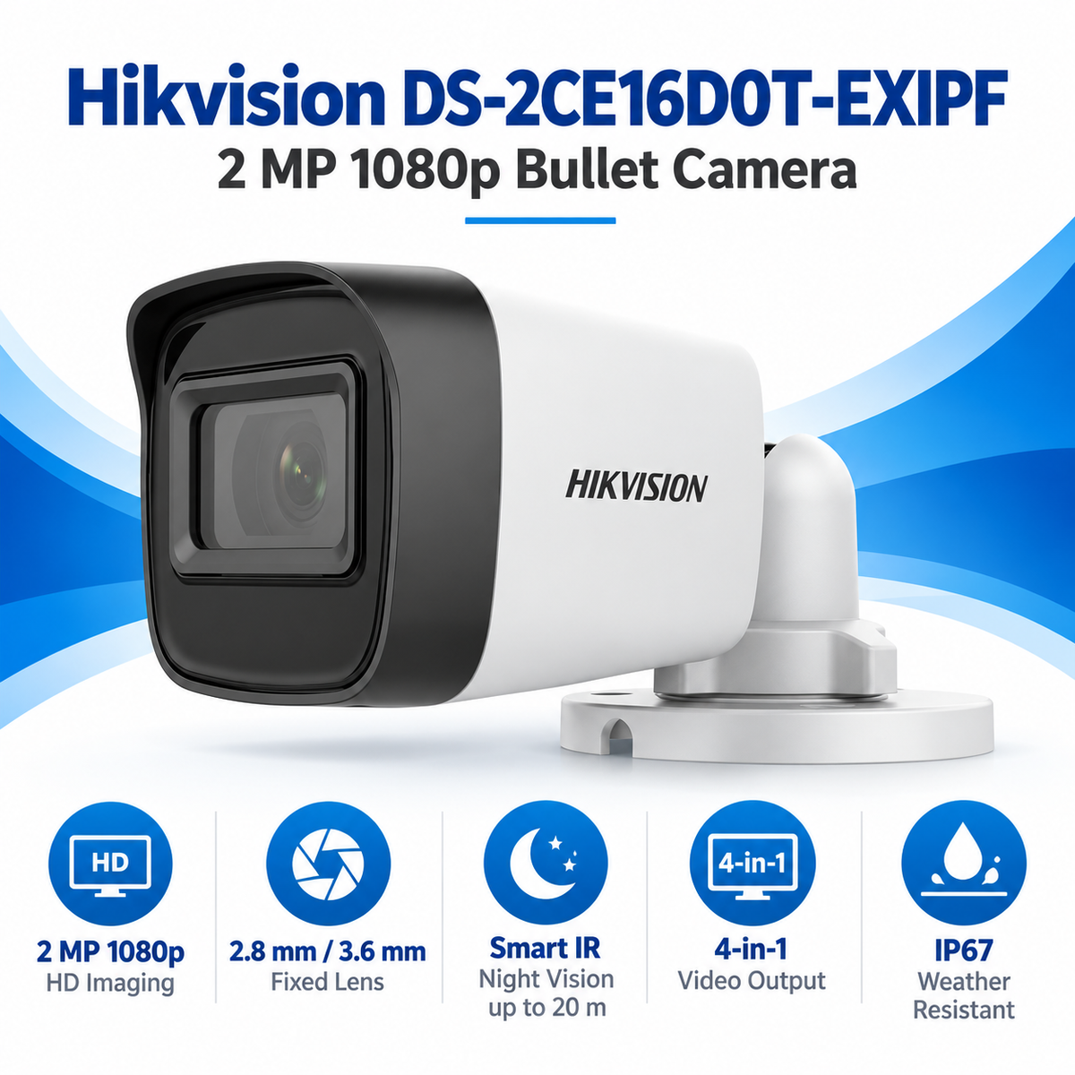 Hikvision DS-2CE16D0T-EXIPF Analog Bullet Camera