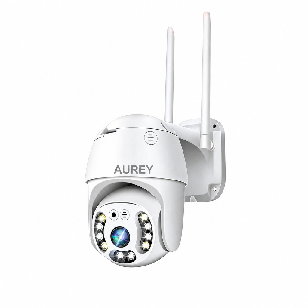 AUREY HYS-A6 WiFi 2MP PTZ Security Camera, Outdoor CCTV Dome Camera with Night Vision, Motion Detection & Two-Way Audio