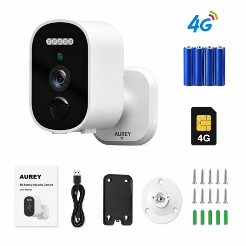 AUREY  2MP 4G Battery Security Camera for Outdoor Monitoring