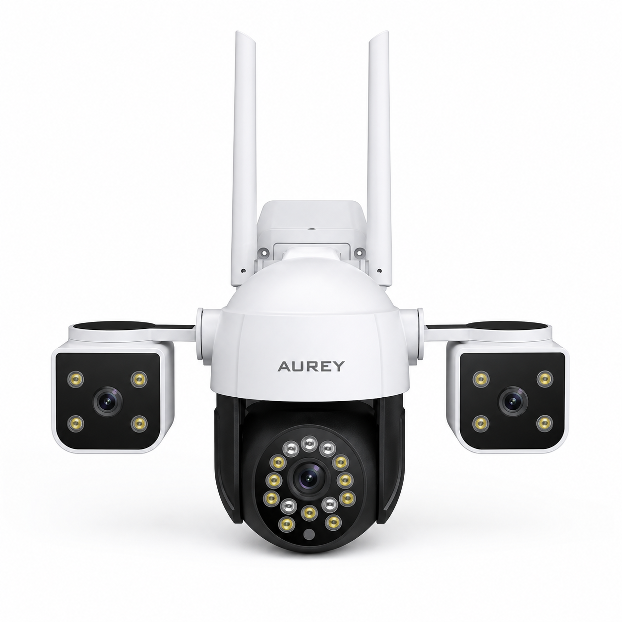 AUREY 6MP Triple-Lens WiFi PTZ Security Camera, Outdoor CCTV Camera with Night Vision, Motion Detection & Two-Way Audio