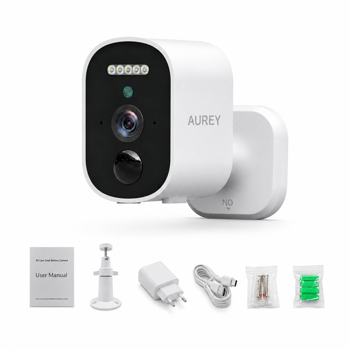 AUREY WiFi 2MP Battery Security Camera, Outdoor Camera with Night Vision, Motion Detection & Two-Way Audio