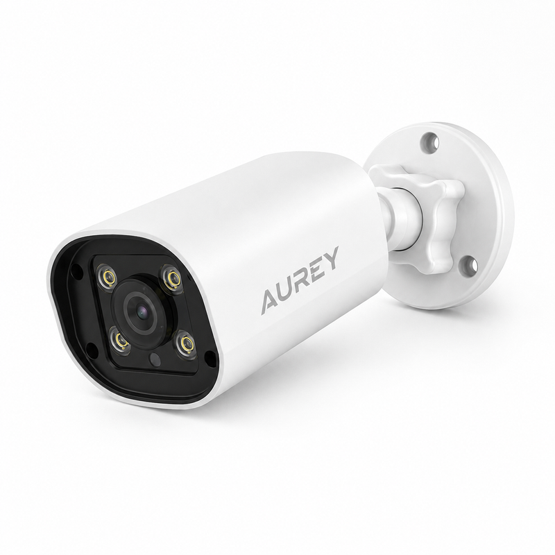 AUREY PoE Bullet Security Camera, Outdoor CCTV Camera with Night Vision, Motion Detection & Remote Monitoring, Camera Only
