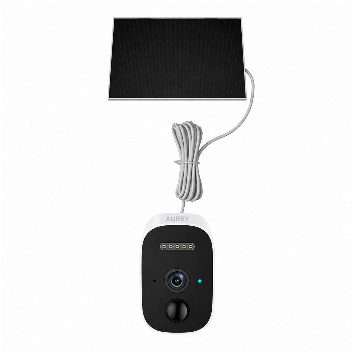 AUREY Solar 2MP WiFi Battery Security Camera, Outdoor Camera with Night Vision, Motion Detection & Two-Way Audio