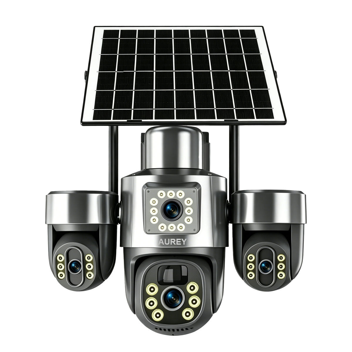 AUREY Solar 4G 6MP Triple-lens camera Outdoor  Camera with Night Vision, Motion Detection & Two-Way Audio