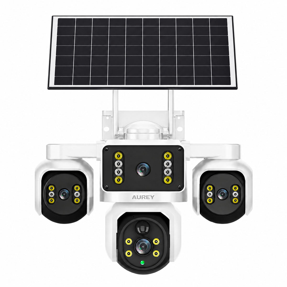 AUREY Triple-lens 6MP PTZ Outdoor Security Camera,  Panoramic Camera with Night Vision, Motion Detection & Two-Way Audio