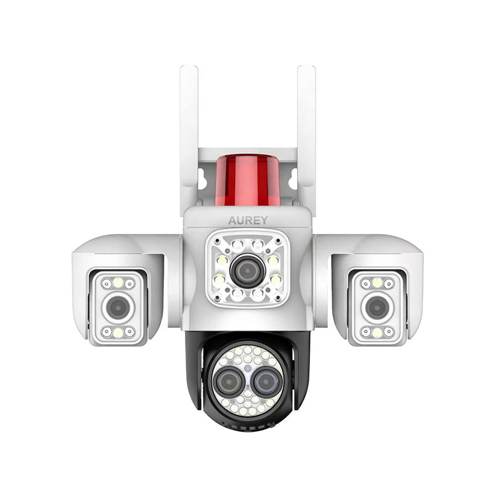 AUREY B3W-1 10X Zoom 6MP Triple-lens WiFi PTZ Security Camera , Siren Alarm, Night Vision & Two-Way Audio