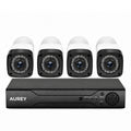 AUREY 4-Channel Wired Security Camera System, Outdoor CCTV Kit with Recorder, Night Vision & Remote Viewing, Hard Drive Not Included