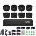 AUREY 8-Channel Compact Wired Security Camera System, Outdoor CCTV Kit with DVR, Night Vision & Remote Viewing, Hard Drive Not Included