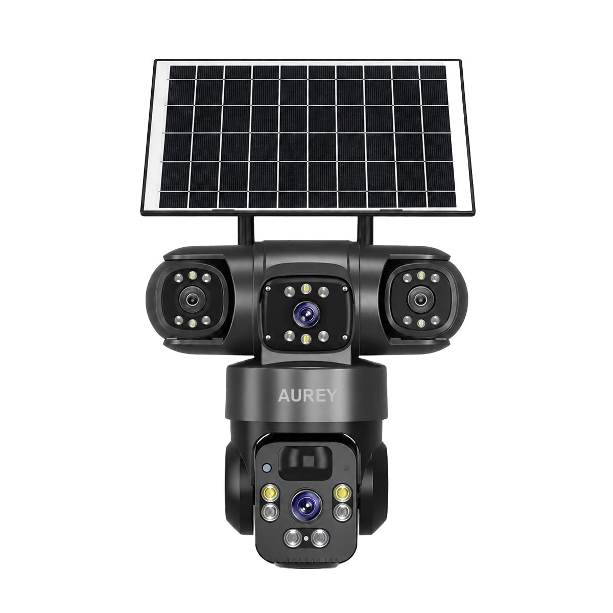 AUREY Solar 4G 6MP Triple-lens PTZ Security Camera – SIM Card, Motion Alerts