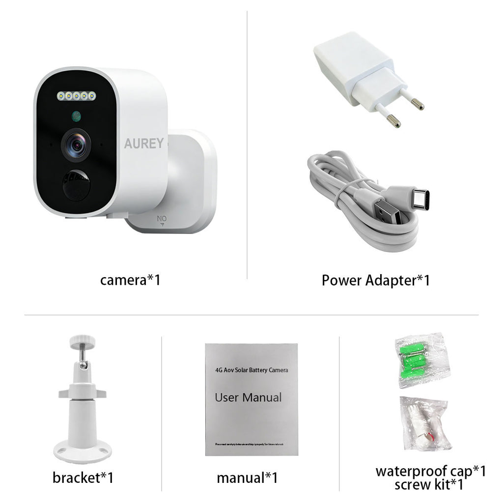 AUREY WiFi 2MP Battery Security Camera, Outdoor Camera with Night Vision, Motion Detection & Two-Way Audio