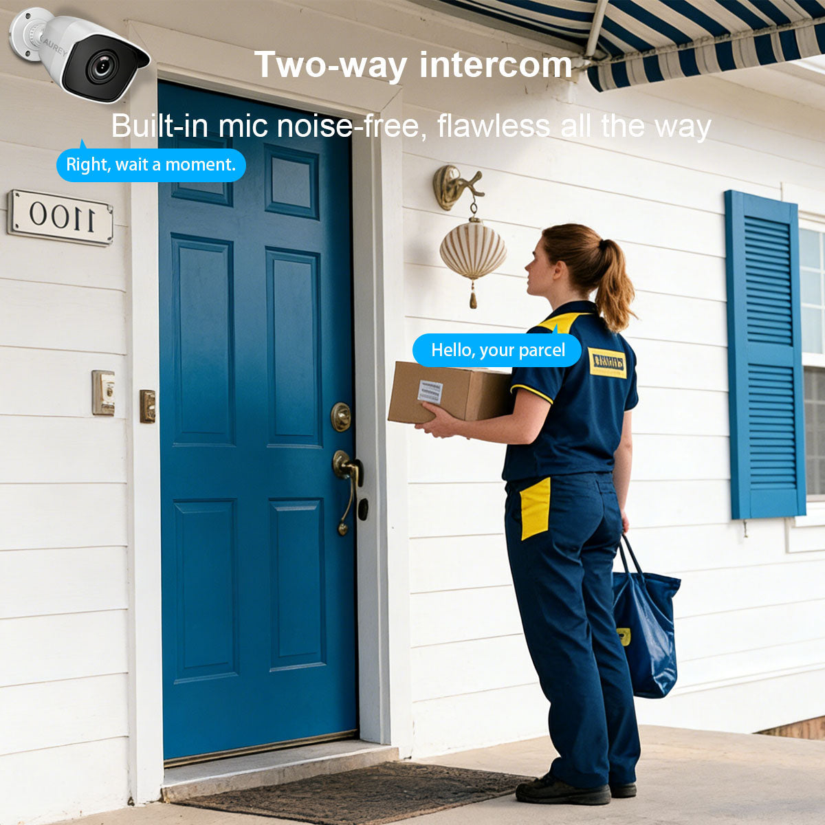 AUREY 8-Channel Compact Wired Security Camera System with 500GB Hard Drive, Outdoor CCTV Kit with DVR, Night Vision & Remote Viewing