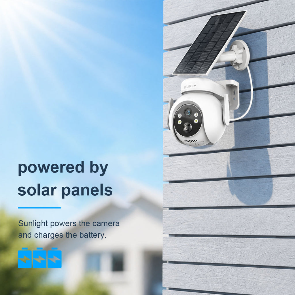Aurey Solar 4G PTZ Security Camera, 2MP Outdoor Camera with Color Night Vision, Two-Way Audio & IP66 Waterproof