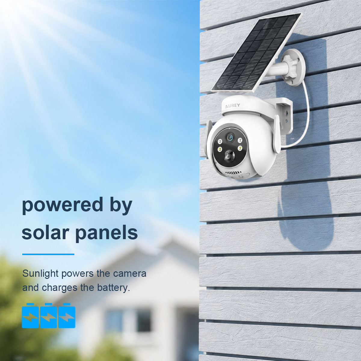 Aurey Solar 4G PTZ Security Camera, 2MP Outdoor Camera with Color Night Vision, Two-Way Audio & IP66 Waterproof