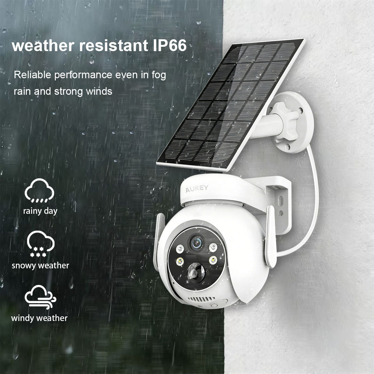 Aurey Solar 4G PTZ Security Camera, 2MP Outdoor Camera with Color Night Vision, Two-Way Audio & IP66 Waterproof