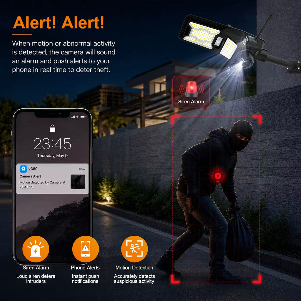 AUREY 450W Solar 4G PTZ Security Camera 6MP,with Dual Solar Floodlights, Motion Tracking & Two-Way Audio