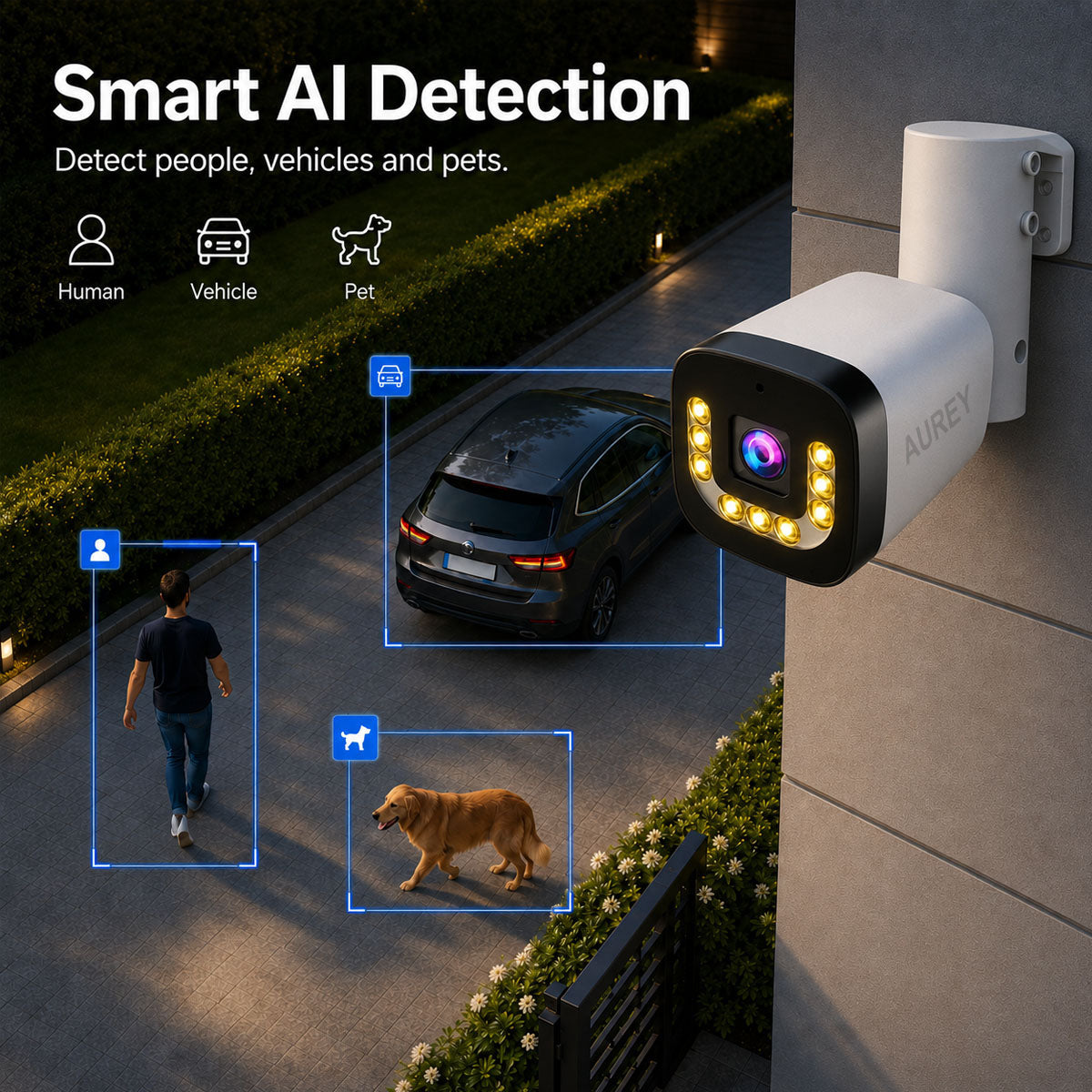 AUREY 8-Channel 3MP Outdoor Security Camera System, CCTV Kit with Recorder, Night Vision & Remote Viewing