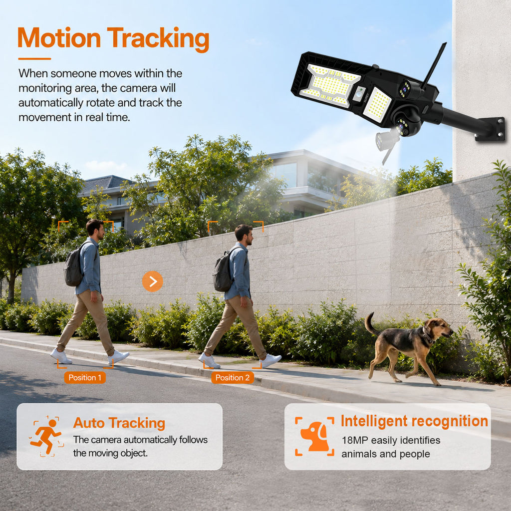 AUREY 450W Solar 4G PTZ Security Camera 6MP,with Dual Solar Floodlights, Motion Tracking & Two-Way Audio