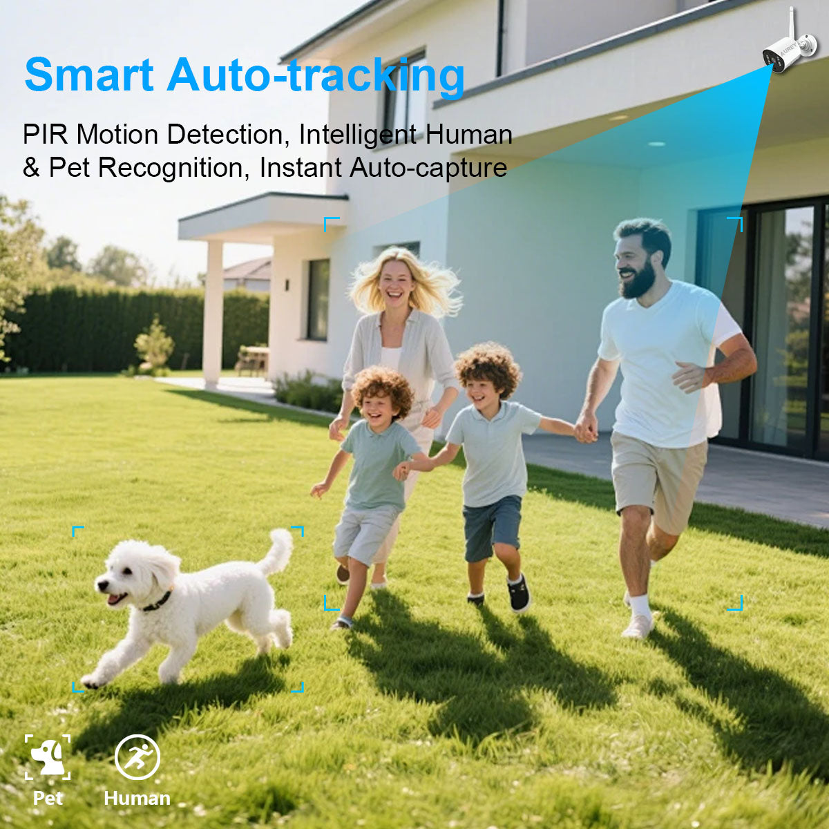 AUREY 4-Channel 3MP WIFI Security Camera System with Monitor, 4-Camera CCTV Kit with Screen, Night Vision & Remote Viewing, Hard Drive Not Included