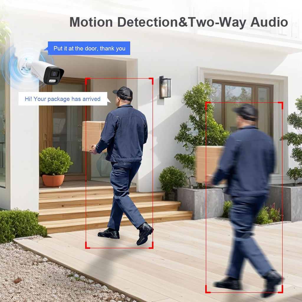 AUREY 8-Channel 5MP WiFi Security Camera System with 500GB Hard Drive, 8-Camera Wired CCTV Kit with NVR, Night Vision & Remote Viewing