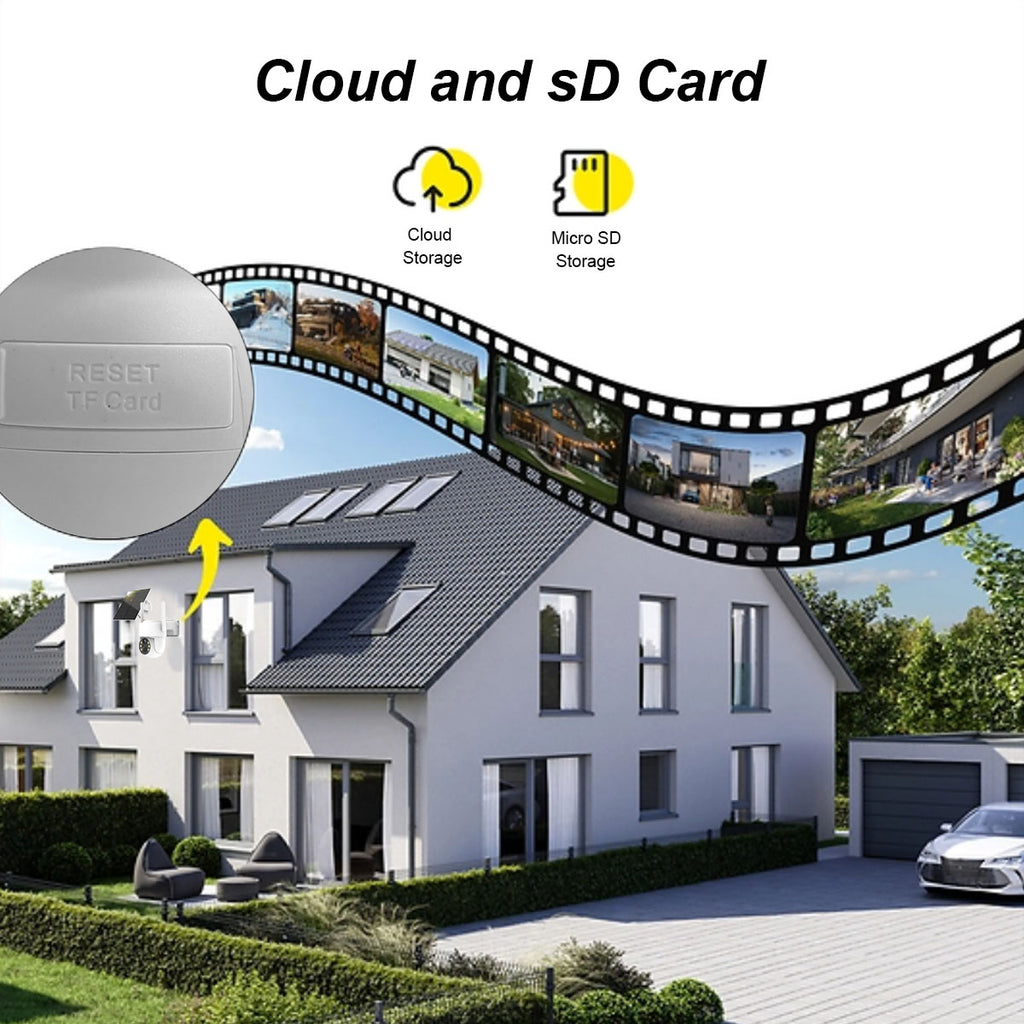 AUREY WiFi 5MP Solar Security Camera, Outdoor PTZ CCTV Camera with Solar Panel & Remote App Viewing